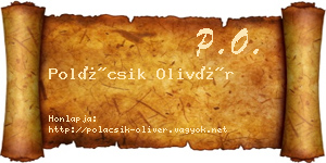 Polácsik Olivér névjegykártya